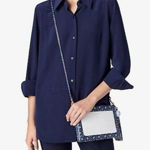 Tory Burch Blue Pansy Crossbody.  NwT